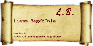Liess Begónia névjegykártya